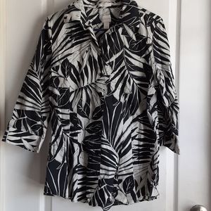 Chicos 1 black and white button up top